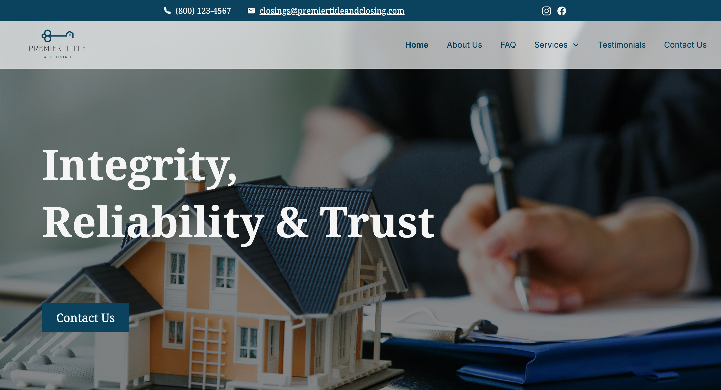 Screenshot of Premier Title & Closing